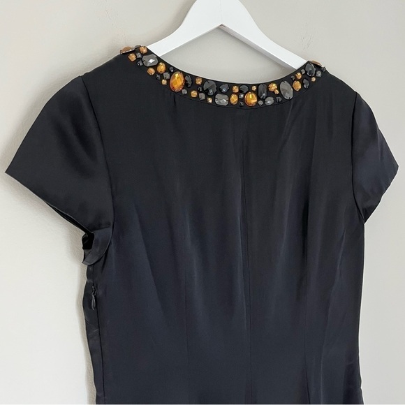 Boden 100% Silk Women’s Jewel Neck Shift Dress in Black Size 8 - Picture 4 of 9